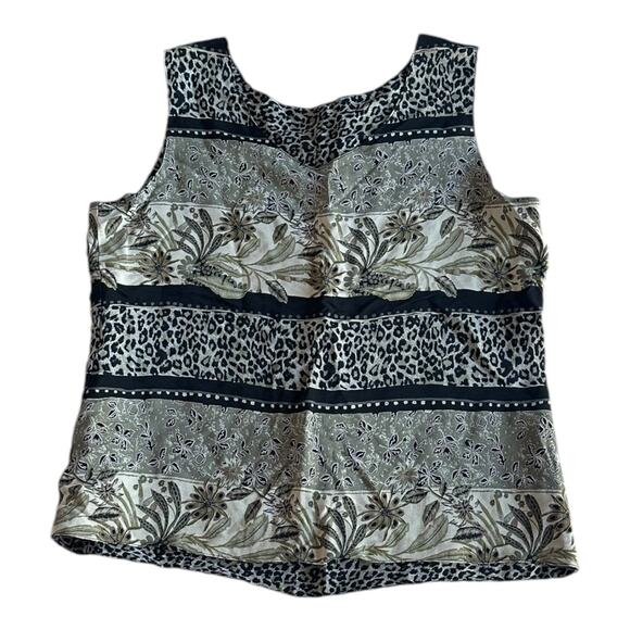 Vintage Tank Top Size Large Reversible Retro Floral Animal Print 90s Summer - Picture 1 of 6